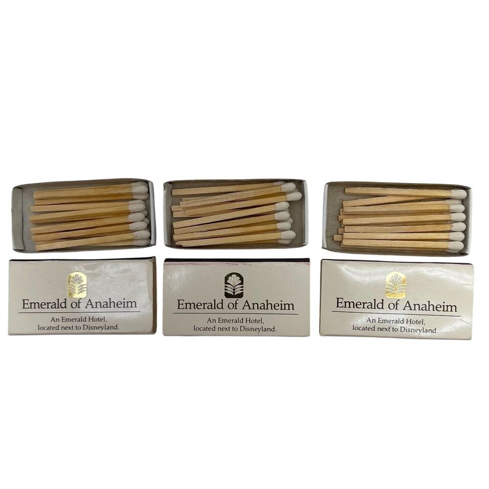 Lot of 3 Emerald of Anaheim Matches Hotel Collectibles Travel Matchbook Vintage